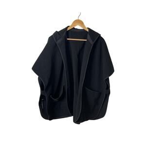 NWOT ASOS Cape Jacket Women One Size Black Hooded Winter Warm Casual Goth Emo